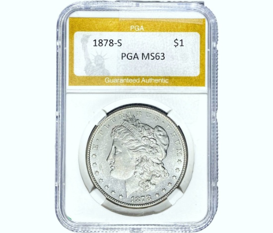 1878-S Morgan Silver Dollar PGA MS63