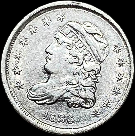 1836 Silver 5C Capped Bust Half Dime CLOSELY UNCIRCULATED