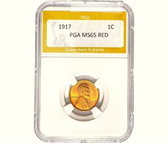 1917 Wheat Cent PGA MS65 Red