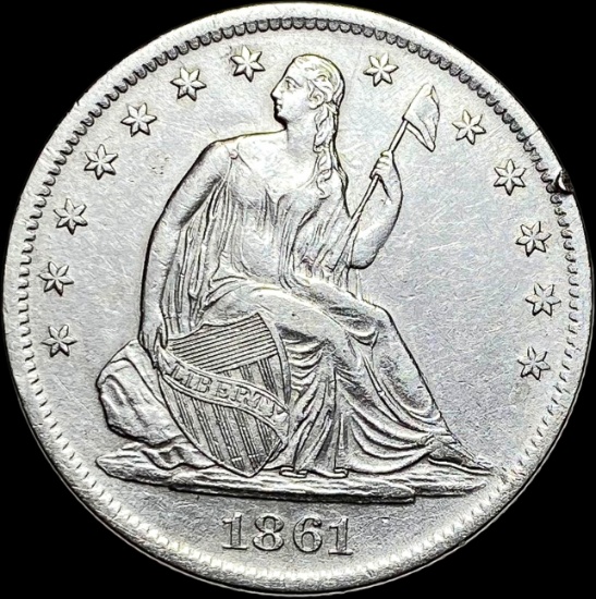 1861-S Silver Half Dollar CLOSELY UNCIRCULATED