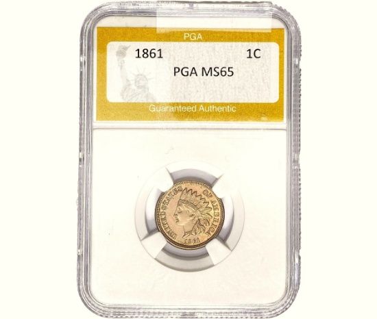 1861 Indian Head Cent PGA MS65