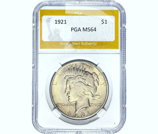 1921 Silver Peace Dollar PGA MS64