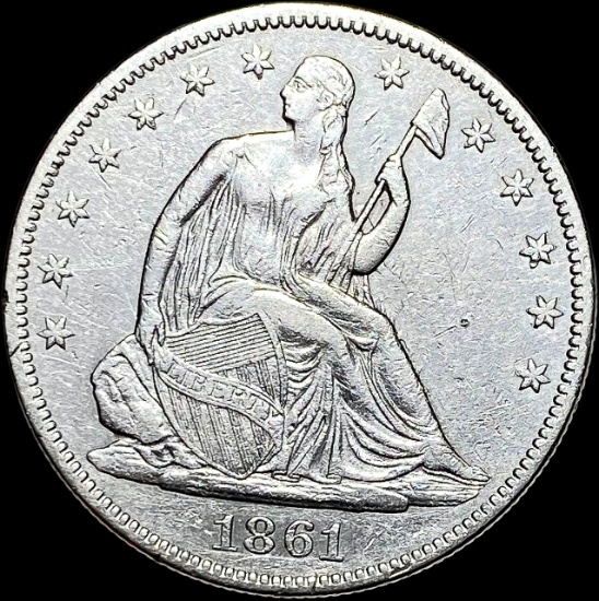 1861 Silver Half Dollar (Seated Liberty) CLOSELY UNCIRCULATED