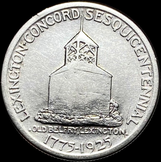 1925 Silver Lexington-Concord Half Dollar LIGHTLY CIRCULATED