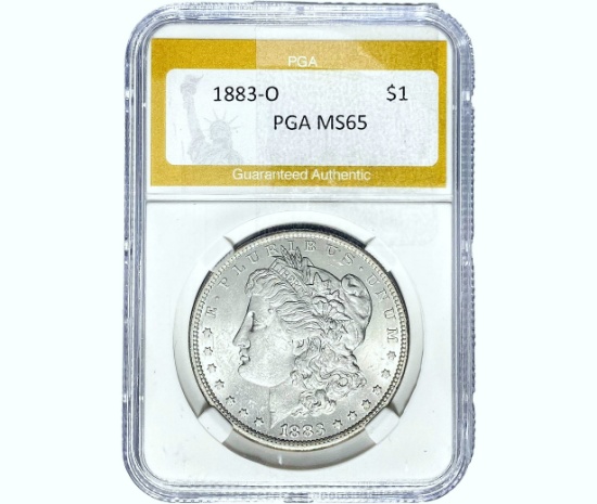 1883-O Morgan Silver Dollar PGA MS65