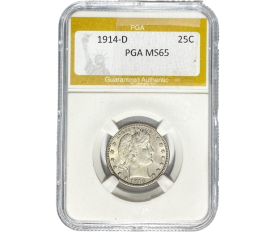 1914-D Barber Quarter PGA MS65