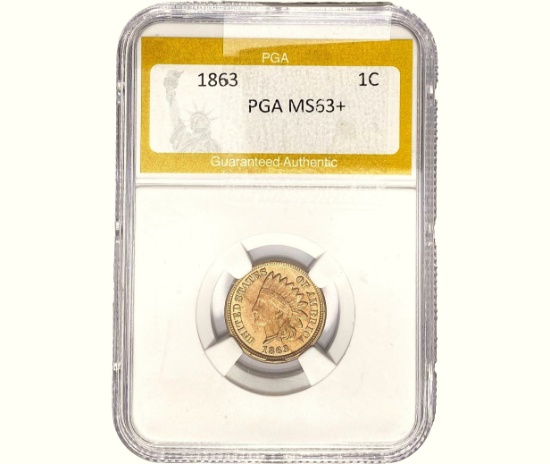 1863 Indian Head Cent PGA MS63+