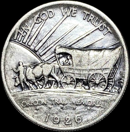 1926-S Silver Oregon Trail Half Dollar LIGHTLY CIRCULATED
