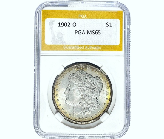 1902-O Morgan Silver Dollar PGA MS65