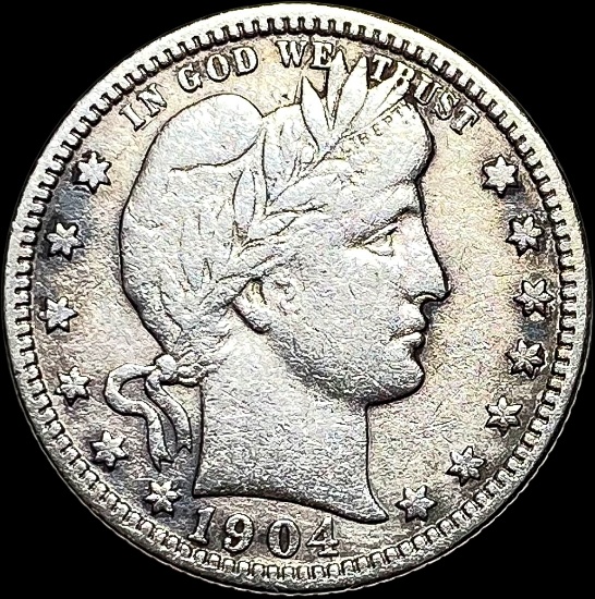 1904-S Silver Barber Quarter LIGHTLY CIRCULATED