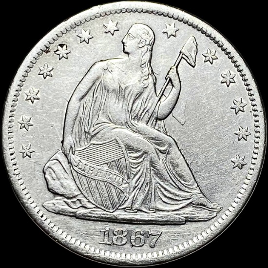 1867-S Silver Half Dollar CLOSELY UNCIRCULATED