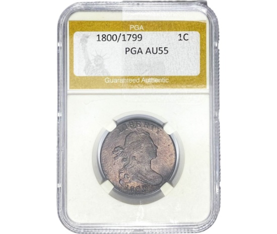 1800/1799 Draped Bust Large Cent PGA AU55