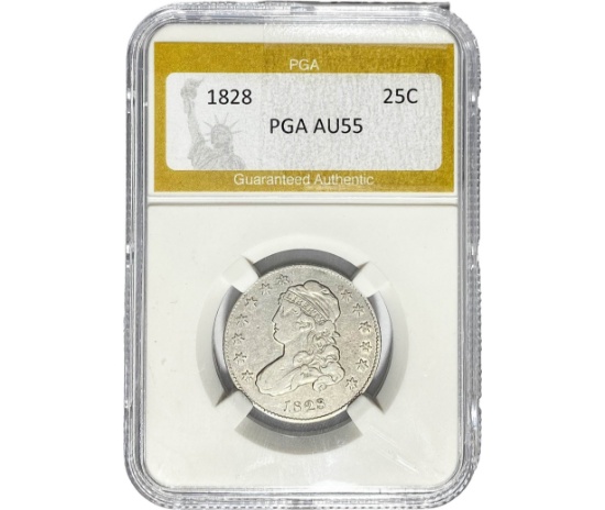 1825 Capped Bust Quarter PGA AU55