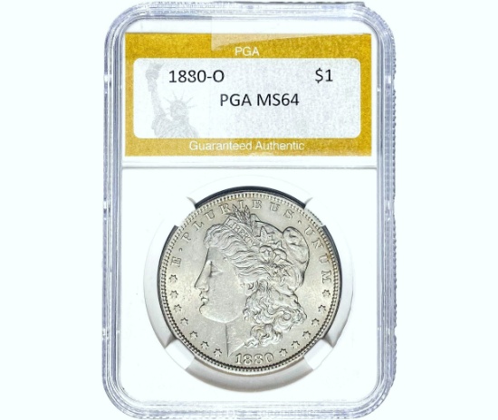 1880-O Morgan Silver Dollar PGA MS64