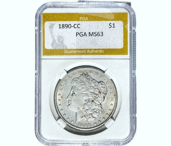 1890-CC Morgan Silver Dollar PGA MS63