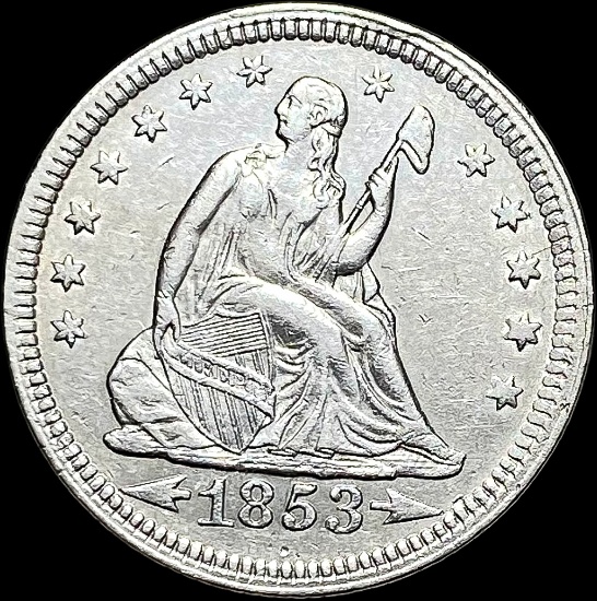 1853 Arrows Seated Liberty Quarter UNCIRCULATED