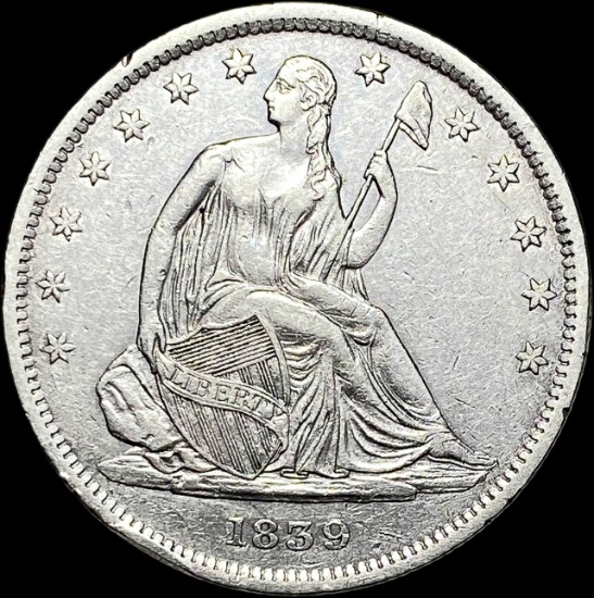 1839 Silver Half Dollar (No Drapery) CLOSELY UNCIRCULATED