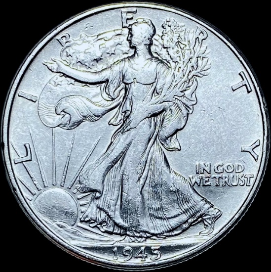 1945 Silver Half Dollar (Walking Liberty) GEM BU