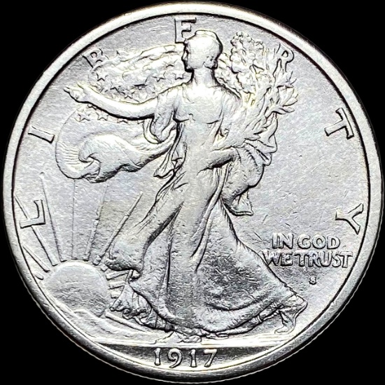 1917-S Silver Half Dollar (Walking Liberty) NEARLY UNCIRCULATED
