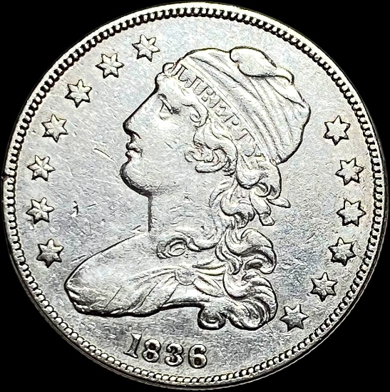 1836 Capped Bust Silver Quarter NEARLY UNCIRCULATED
