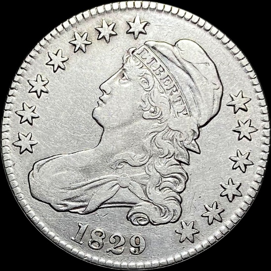 1829 Capped Bust Half Dollar LIGHTLY CIRCULATED