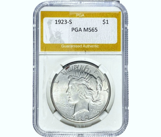 1923-S Silver Peace Dollar PGA MS65