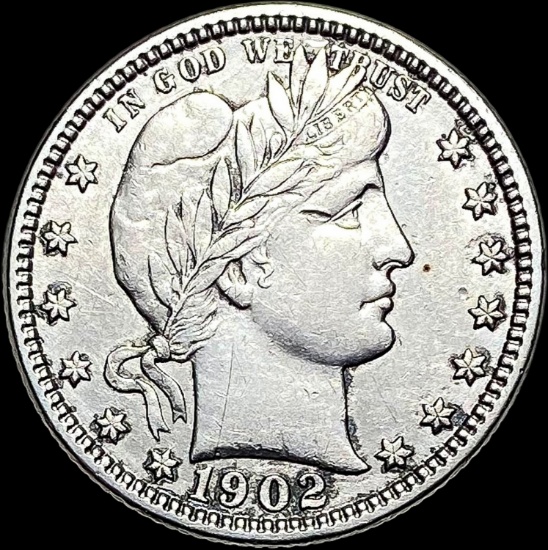 1902 Barber Silver Quarter CLOSELY UNCIRCULATED