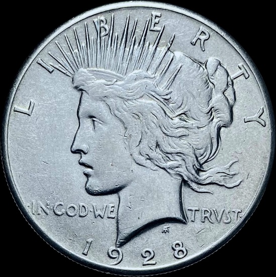 1928 Silver Peace Dollar CLOSELY UNCIRCULATED