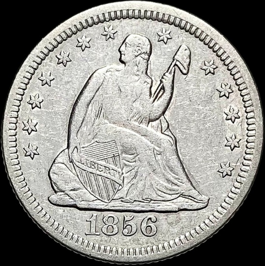 1856-O Silver Seated Liberty Quarter LIGHTLY CIRCULATED