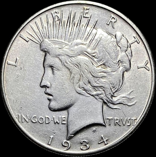 1934-S Silver Peace Dollar CLOSELY UNCIRCULATED