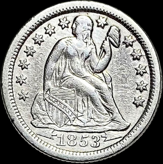 1853-O Seated Liberty Dime (Arrows) CHOICE AU