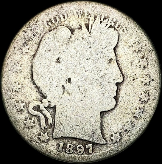 1897 Silver Barber Quarter NICELY CIRCULATED