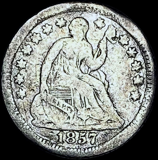 1857-O Silver Half Dime NICELY CIRCULATED