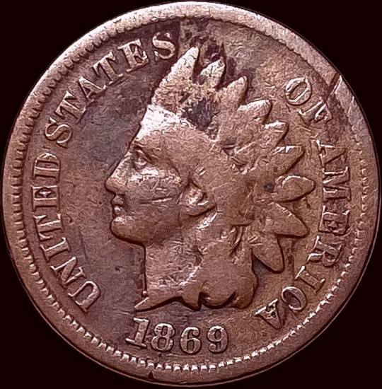 1869 Indian Head Cent LIGHTLY CIRCULATED
