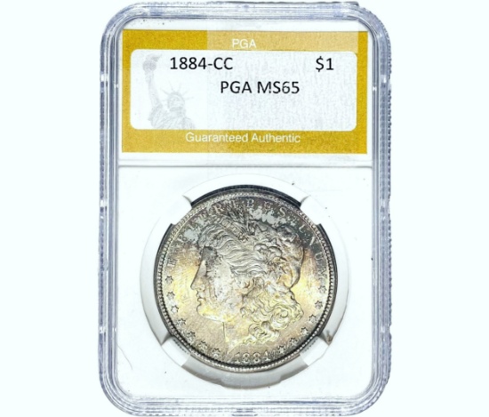 1884-CC Morgan Silver Dollar PGA MS65