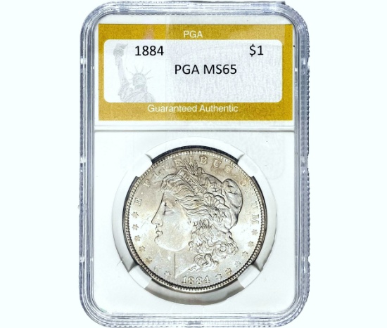 1884 Morgan Silver Dollar PGA MS65