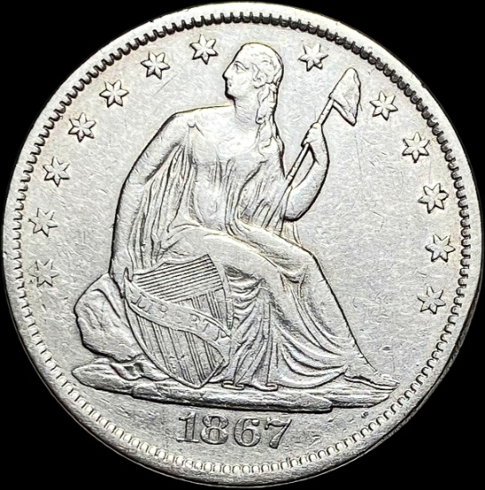 1867-S Silver Half Dollar NEARLY UNCIRCULATED