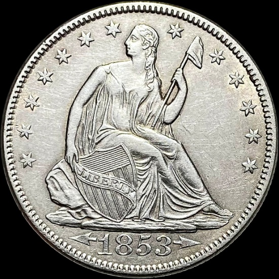 1853 Arrows Seated Liberty Half Dollar CLOSELY UNCIRCULATED