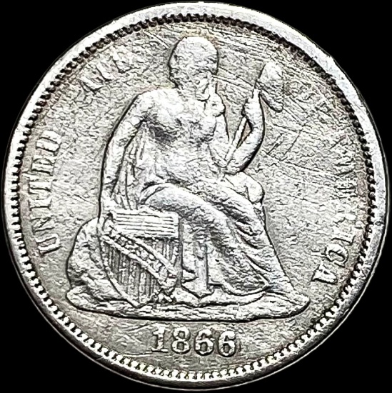 1866 Seated Liberty Dime LIGHTLY CIRCULATED