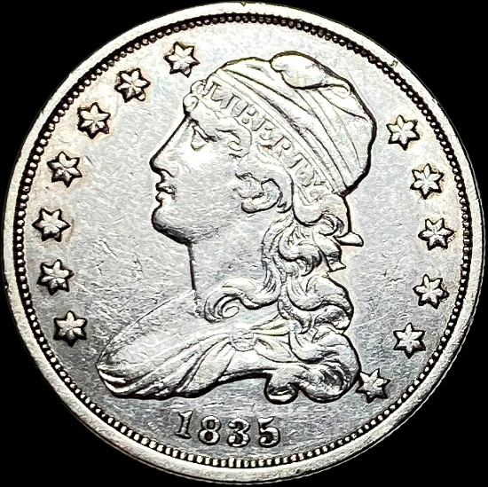 1835 Capped Bust Silver Quarter CLOSELY UNCIRCULATED