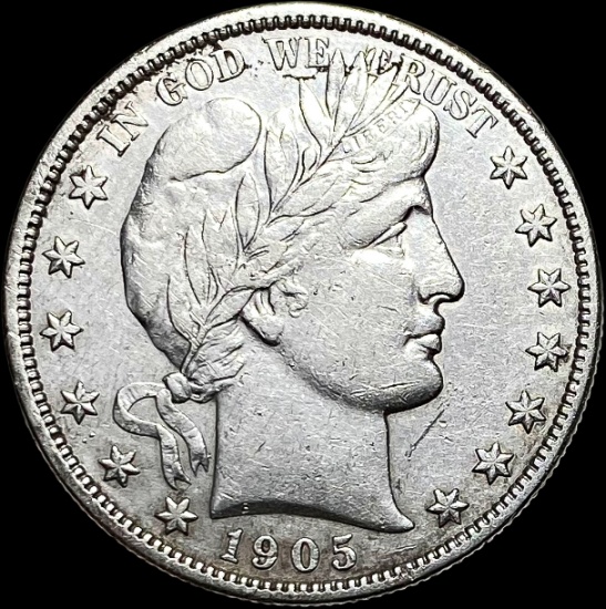 1905-S Silver Half Dollar (Barber) CLOSELY UNCIRCULATED