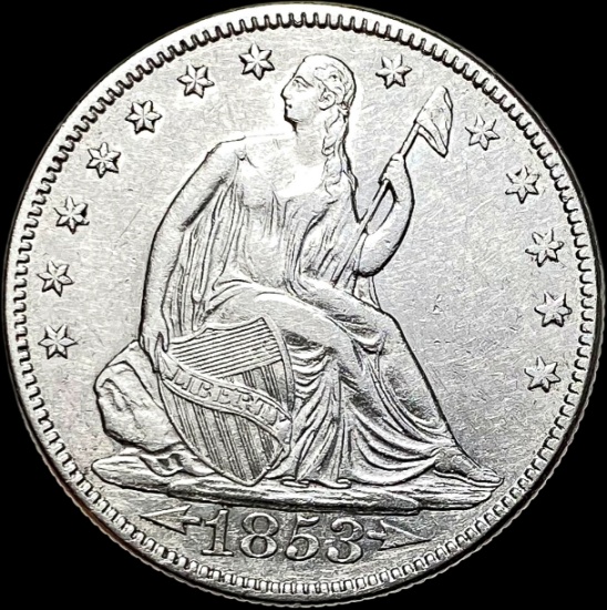 1853 Arrows Seated Liberty Half Dollar CLOSELY UNCIRCULATED