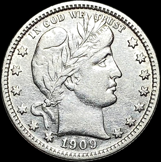 1909 Barber Silver Quarter CLOSELY UNCIRCULATED
