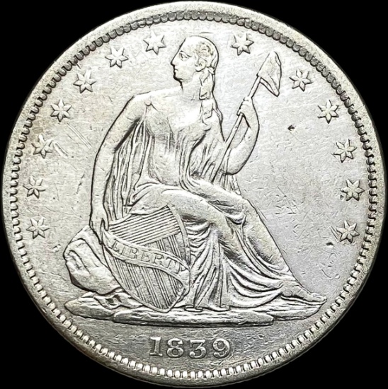 1839 Silver Half Dollar (No Drapery) CLOSELY UNCIRCULATED