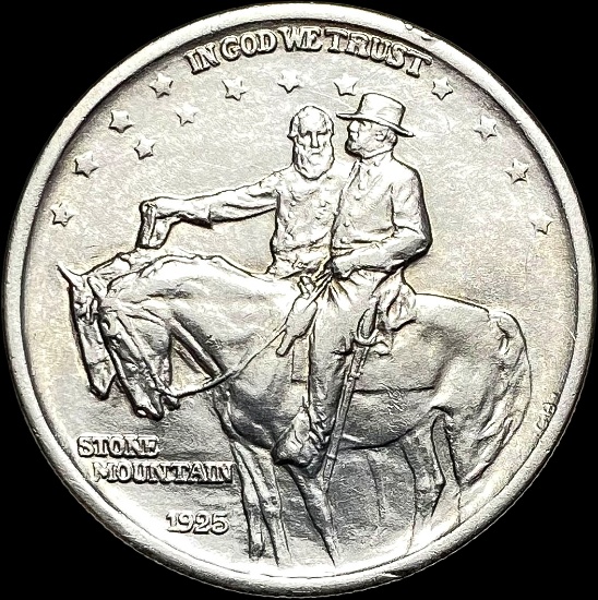 1925 Silver Stone Mountain Half Dollar CLOSELY UNCIRCULATED