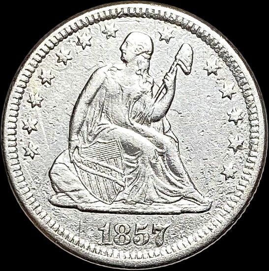 1857 Seated Liberty Quarter NEARLY UNCIRCULATED