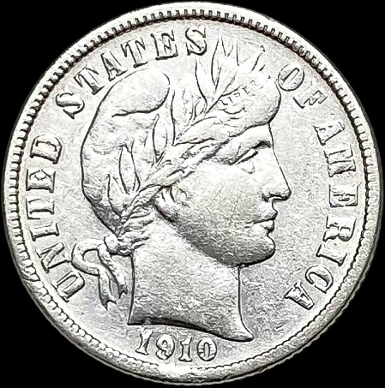 1910-D Silver Barber Dime CLOSELY UNCIRCULATED