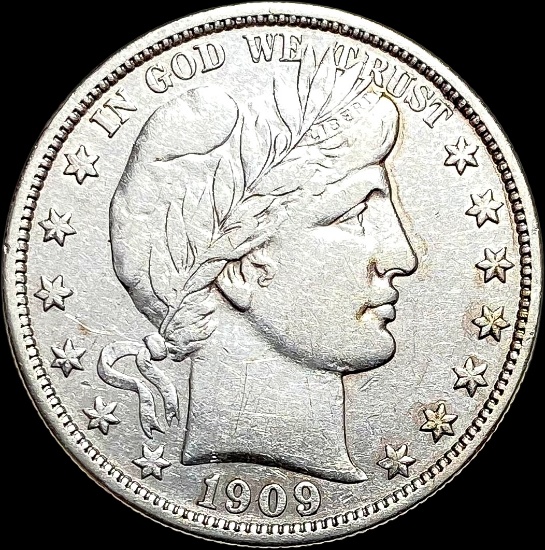 1909 Barber Half Dollar LIGHTLY CIRCULATED