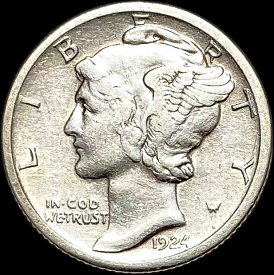 1924 Mercury Dime NEARLY UNCIRCULATED