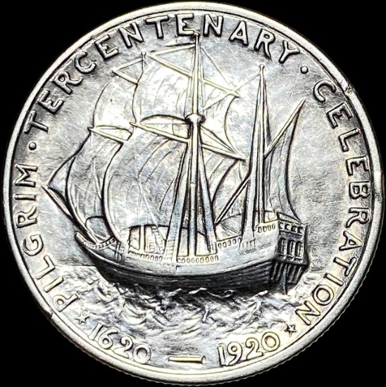 1920 Silver Pilgrim Tercentenary Half Dollar CLOSELY UNCIRCULATED